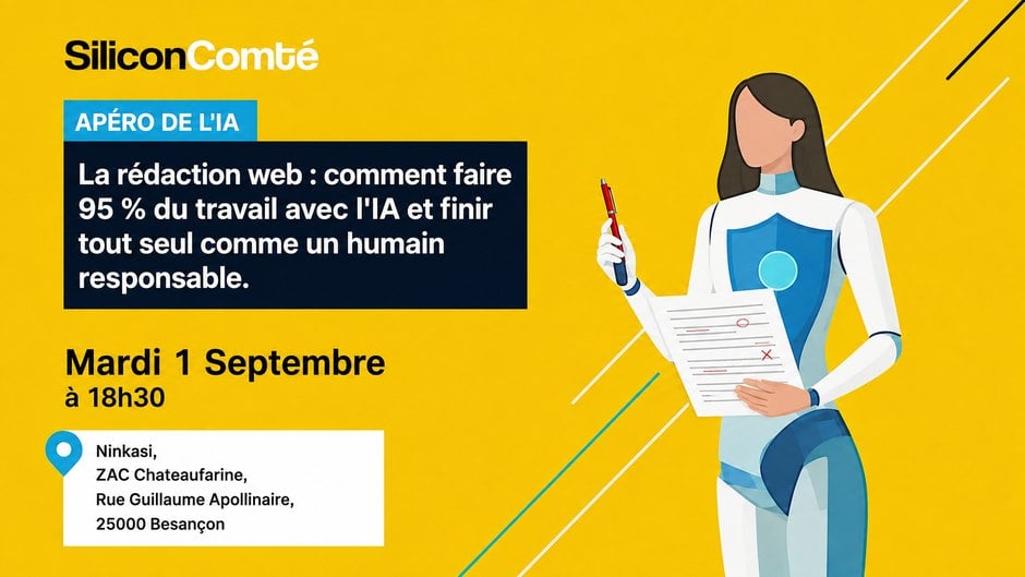 Apéro IA — La rédaction web, mardi 1er septembre au Ninkasi Besançon