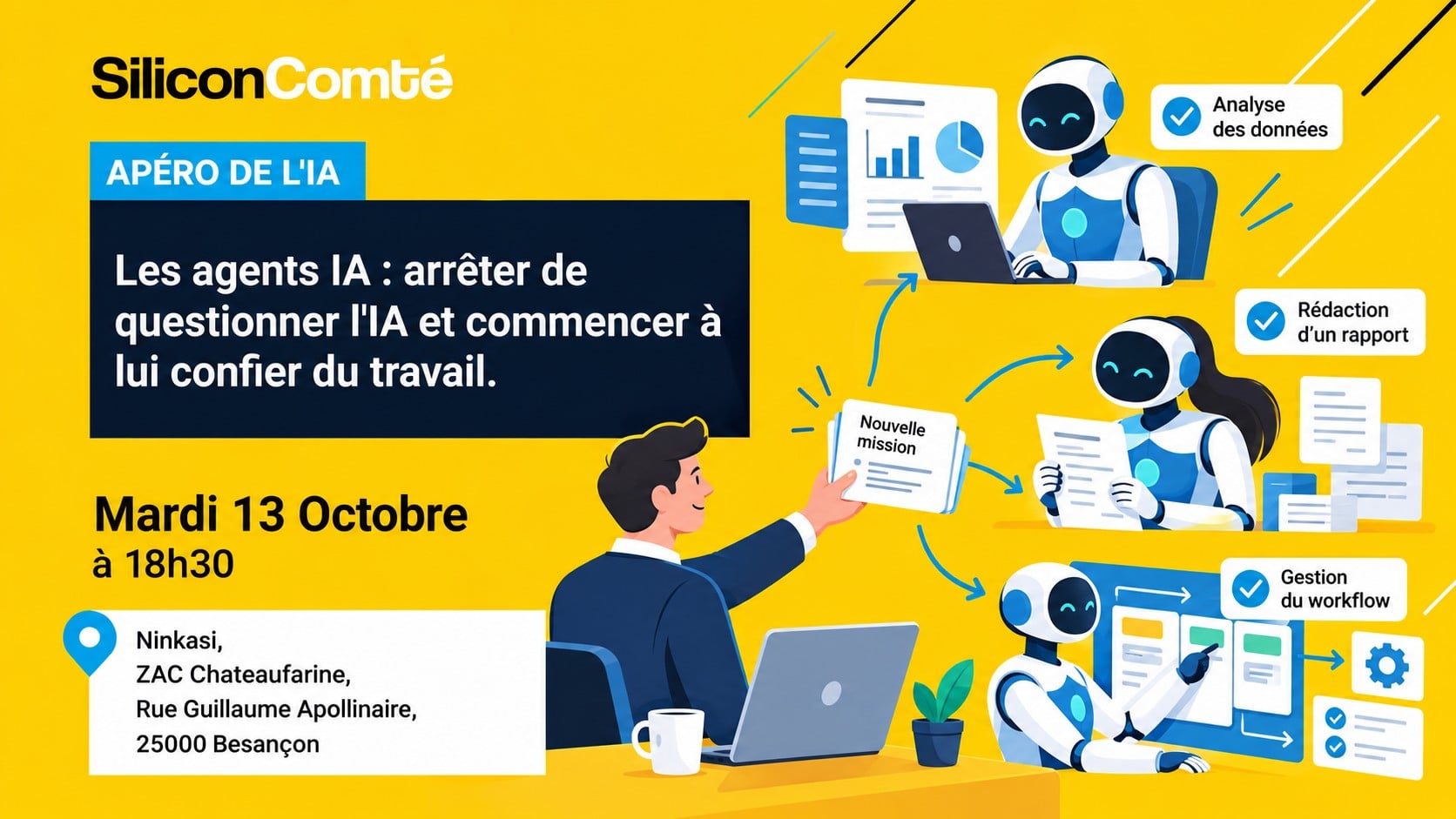 Apéro IA — Les agents IA, mardi 13 octobre au Ninkasi Besançon